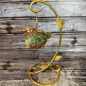 NyCo Nikki Yassaman Cloissone bird on stand